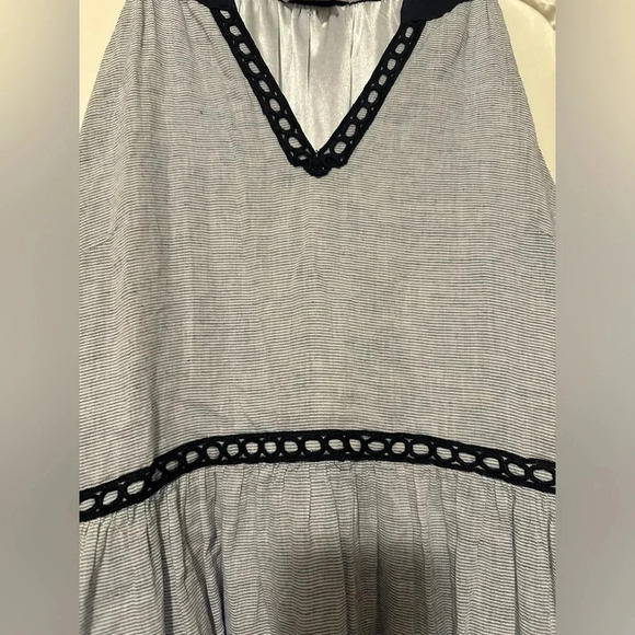 THML navy blue striped sleeveless dress size M - Picture 2 of 7